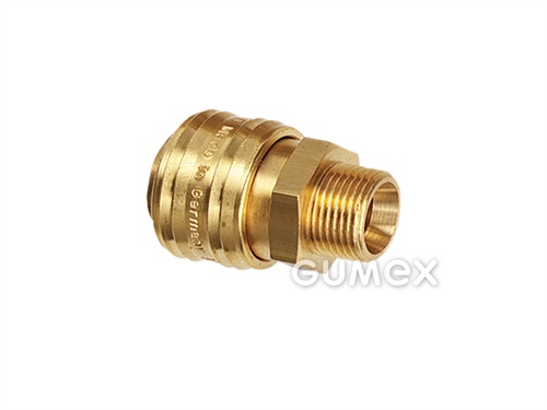 Schnellkupplung ES, DN7,2 mit Außengewinde G 1/2", 35bar, Konus 37°, -20°C/+100°C, Messing, 